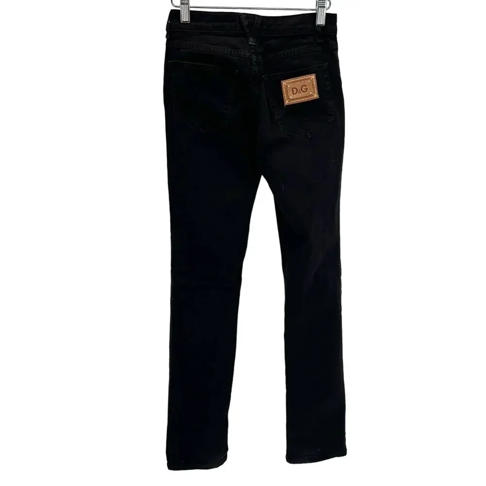 D&G Dolce & Gabbana Slimmy women’s black slim jeans pantd - Picture 6 of 10